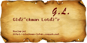 Glückman Lotár névjegykártya